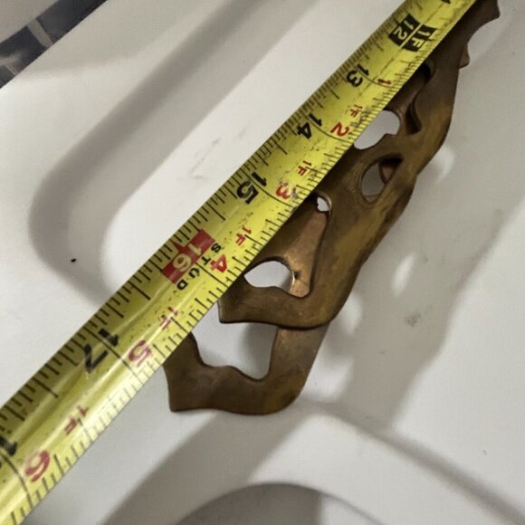 Italian Vintage Brass Hanging Fork and Strainer Spoon Cooking Utensils 16" Decor - Picture 13 of 14